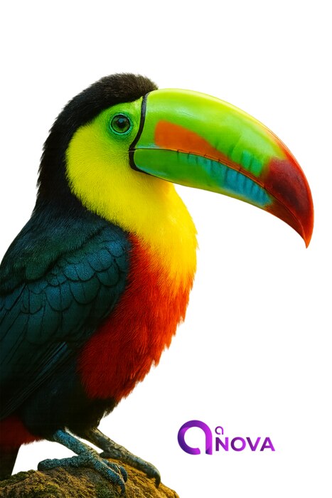 Toucan portrait design printed on garment