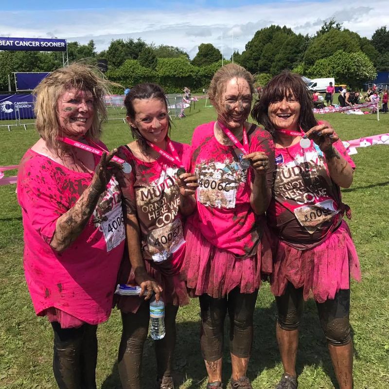 Adelco girls pretty mudder for Cancer research 2017