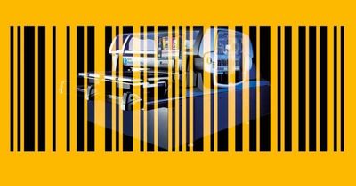 Barcode on yellow background